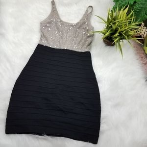 EXPRESS DRESS SEQUINS BLACK SIZE XS